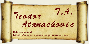 Teodor Atanacković vizit kartica